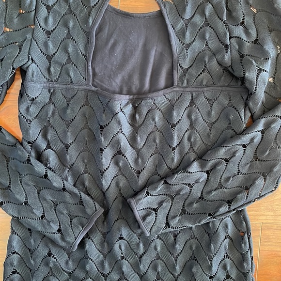 COPY - Free People Black Open Back Lace Mini Dress - Picture 8 of 8